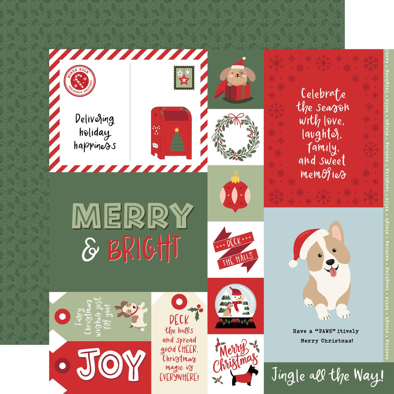 Echo Park - Here Comes Santa Paws - Multi Journaling Cards