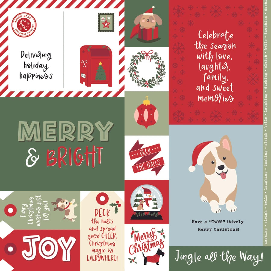 Echo Park - Here Comes Santa Paws - Multi Journaling Cards