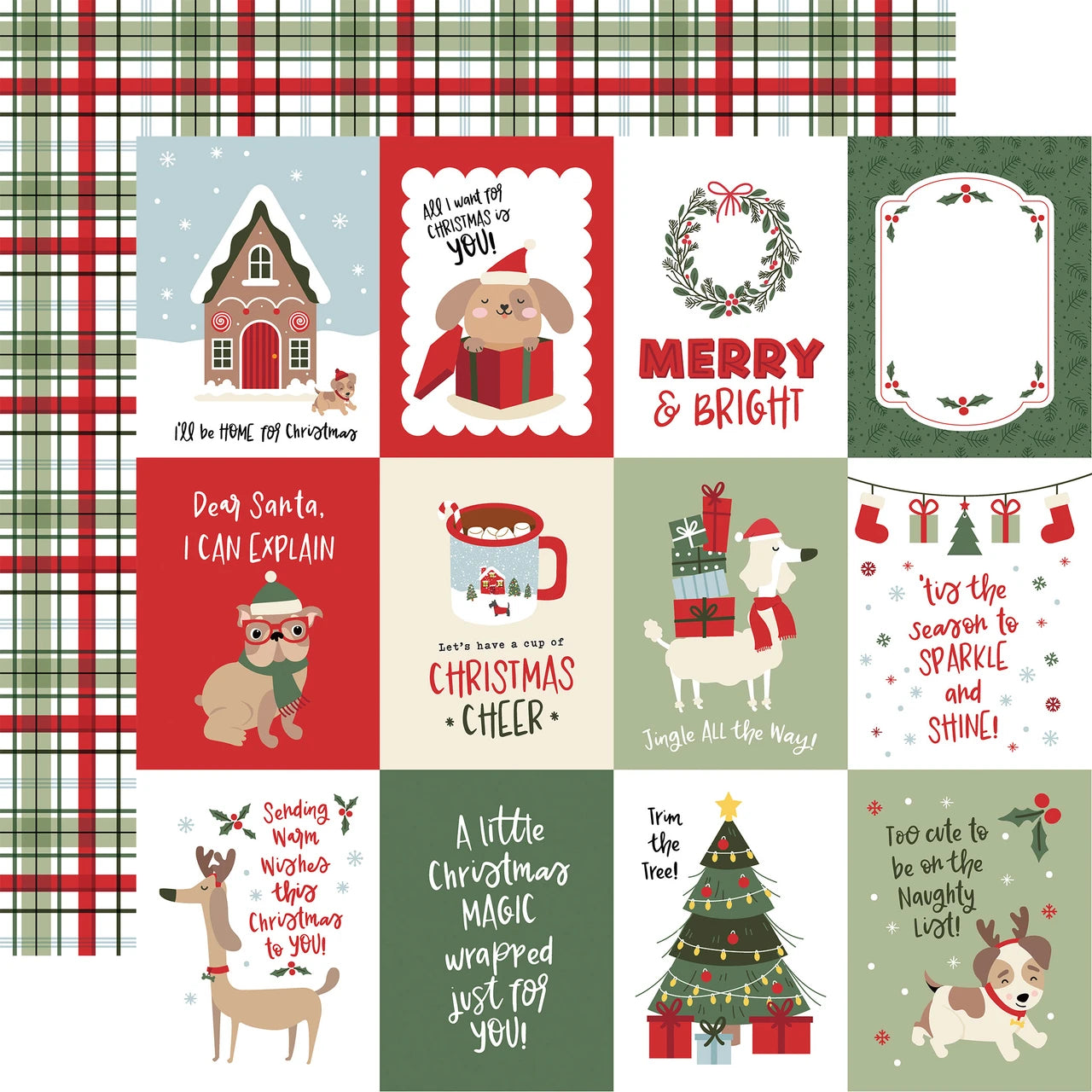 Echo Park - Here Comes Santa Paws - 3x4 Journaling Cards