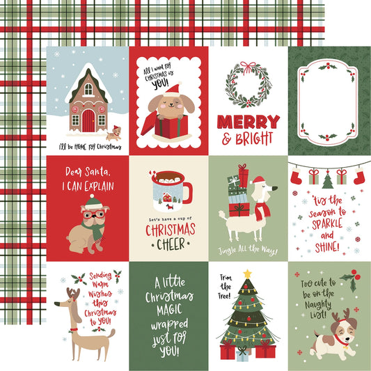 Echo Park - Here Comes Santa Paws - 3x4 Journaling Cards
