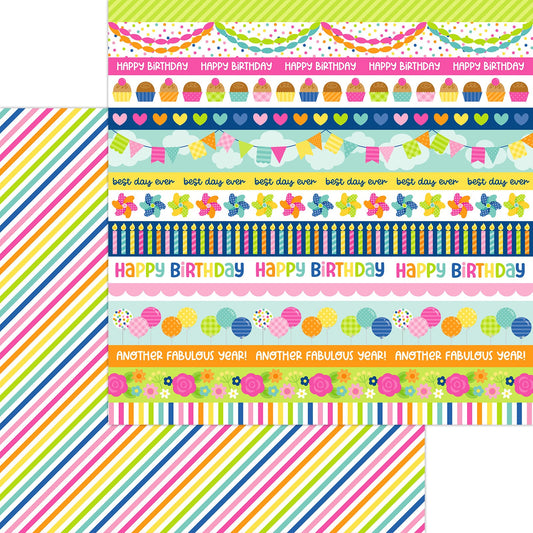 Doodlebug - Cupcakes & Candles - Stripes of Streamers