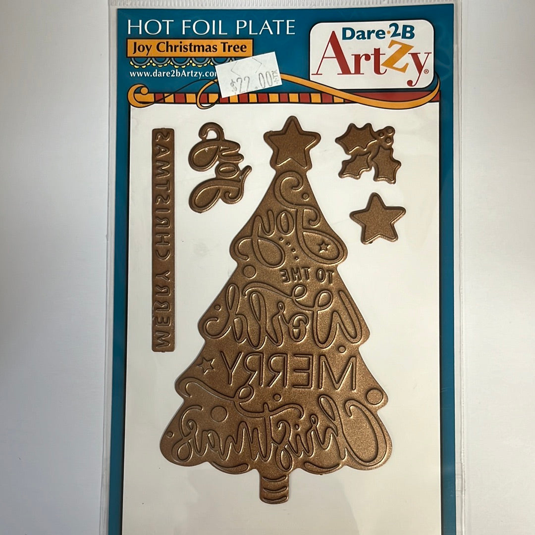 Dare 2B Artzy - Hot Foil Plate - Joy Christmas Tree