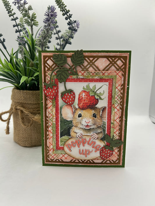 Scrapp’n Savvy - Card Kits - Strawberry Thieves - Popping up to say hello
