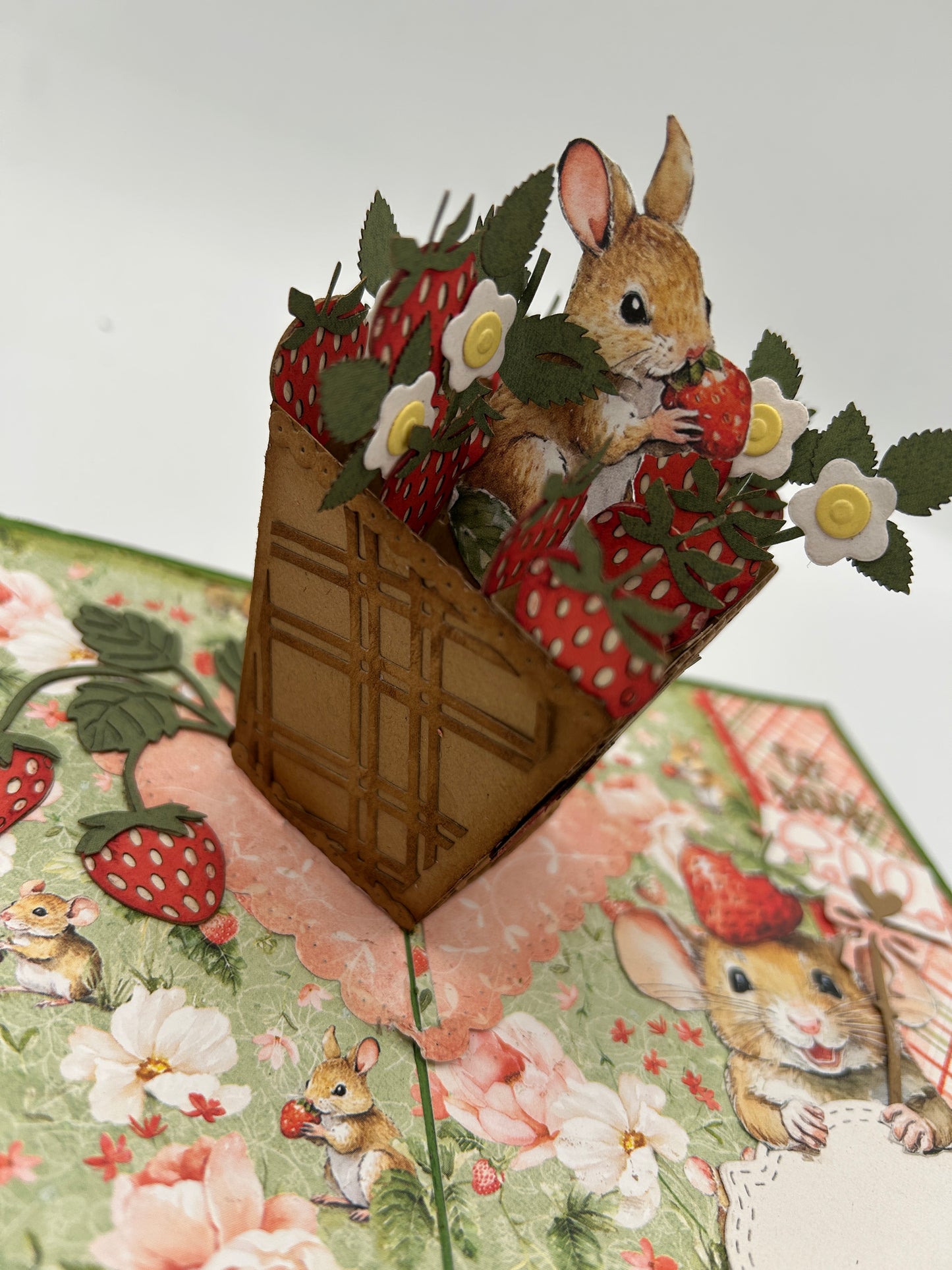 Scrapp’n Savvy - Card Kits - Strawberry Thieves - Popping up to say hello