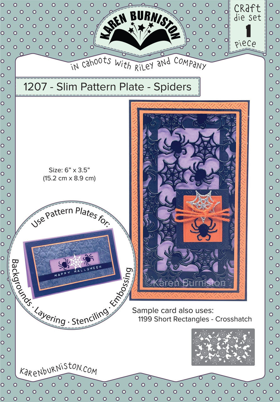 1207 Karen Burniston - Slim Pattern Plate - Spiders