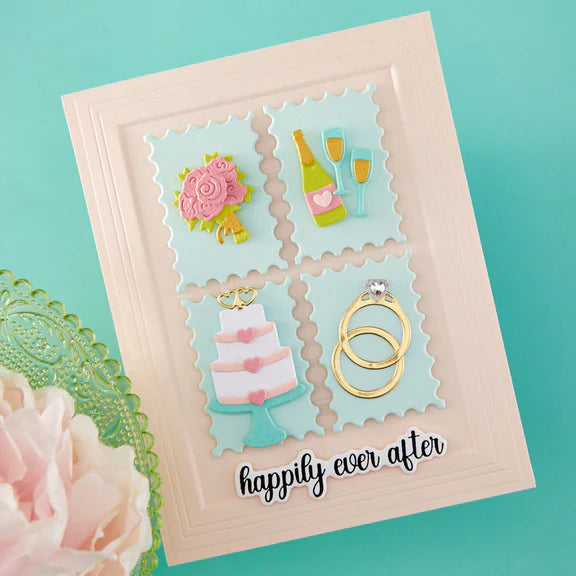 Spellbinders - Press + Foil Plate + Die Set - Classic Mouse Wedding Sentiments