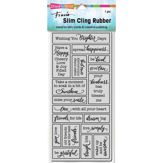 Stampendous - Fran's Slim Cling Rubber Stamps - Boxed Words