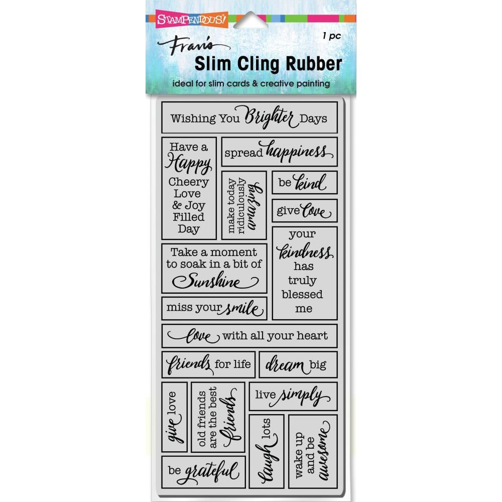 Stampendous - Fran's Slim Cling Rubber Stamps - Boxed Words