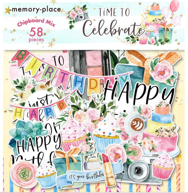Memory Place - Time to Celebrate Chipboard Mix