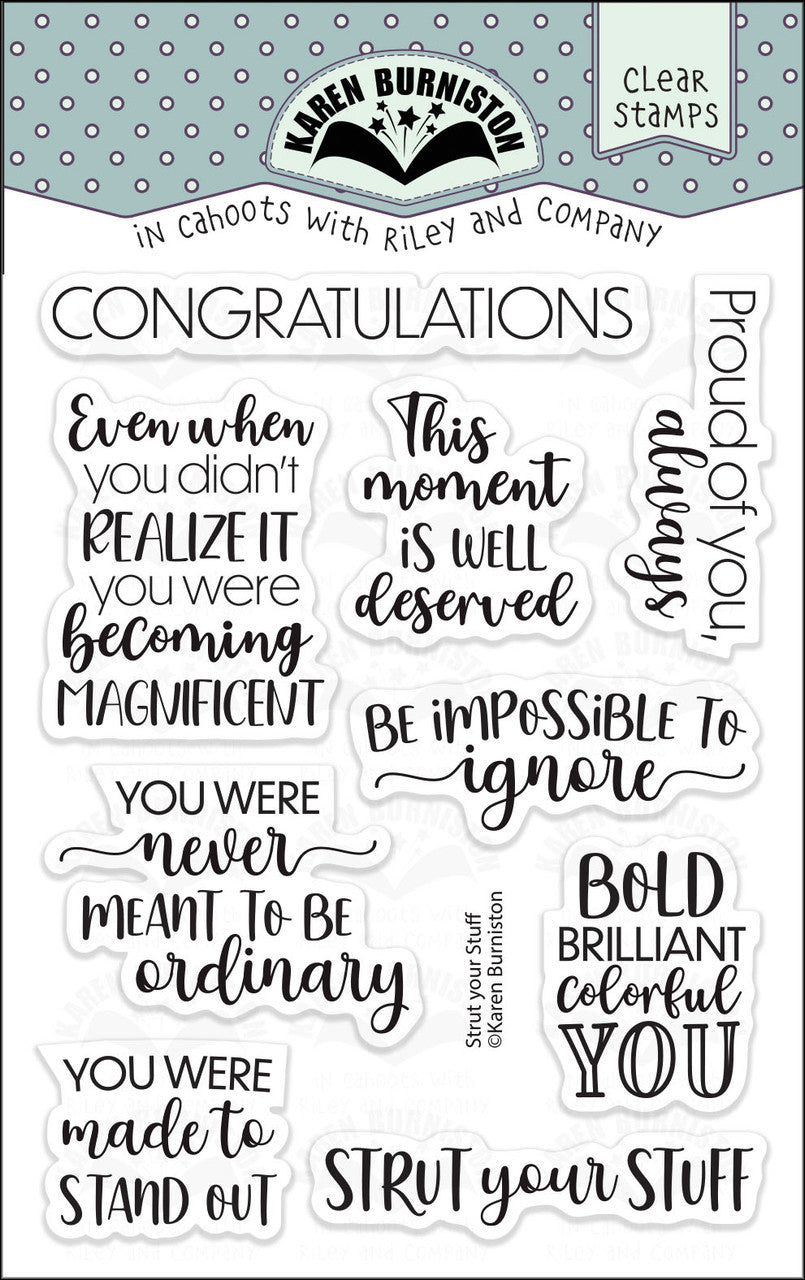 CS032 Karen Burniston - Strut Your Stuff clear stamps