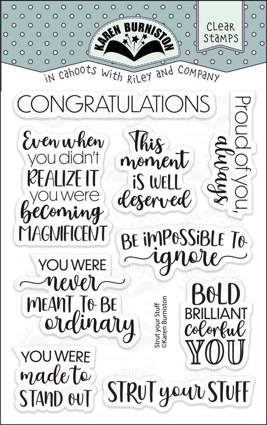 CS032 Karen Burniston - Strut Your Stuff clear stamps