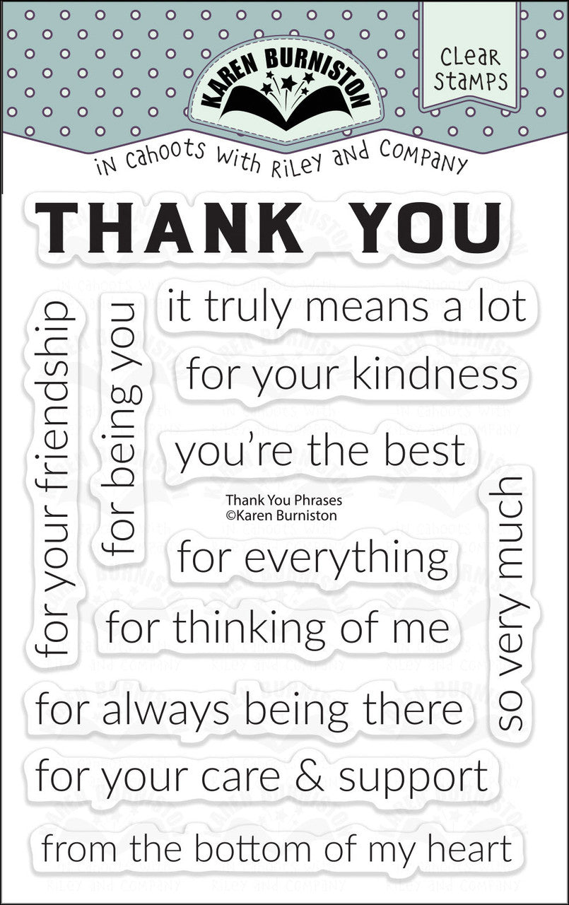 CS031 Karen Burniston - Thank You Phrases clear stamps