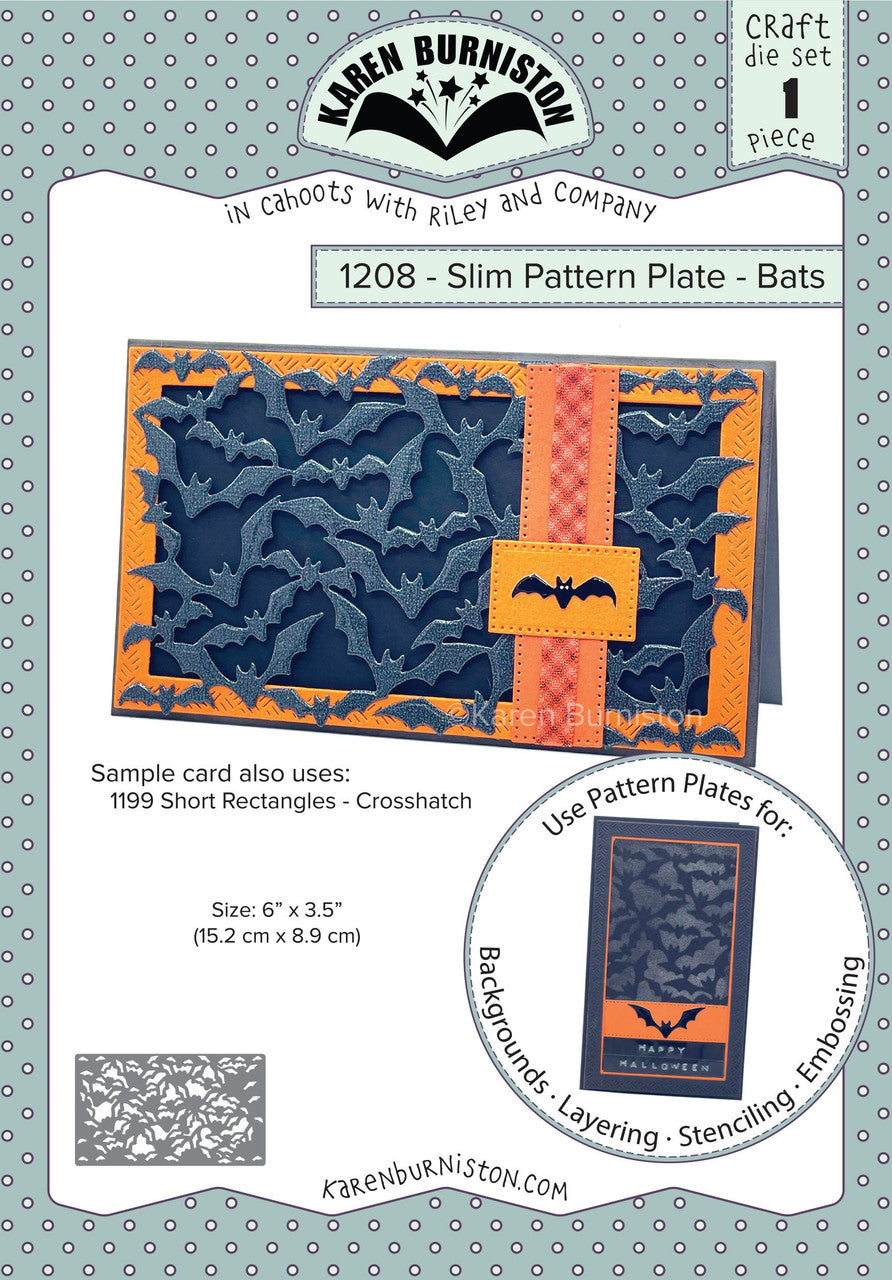 1208 Karen Burniston - Slim Pattern Plate - Bats