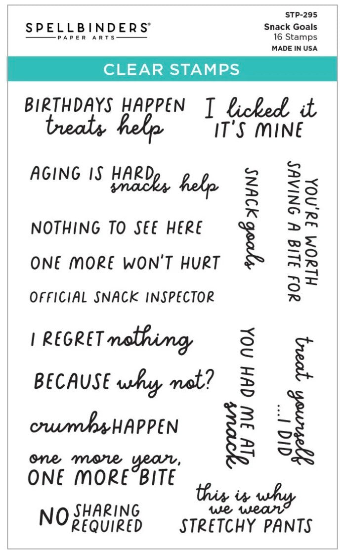Spellbinders Paper Arts Clear Stamps - Snack Goals