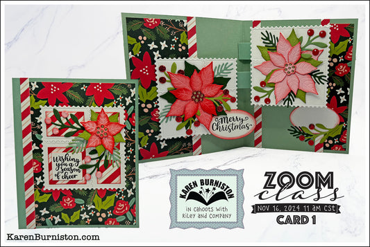 Karen Burniston - Card Kits - Postage Poinsettia Pop-up Card